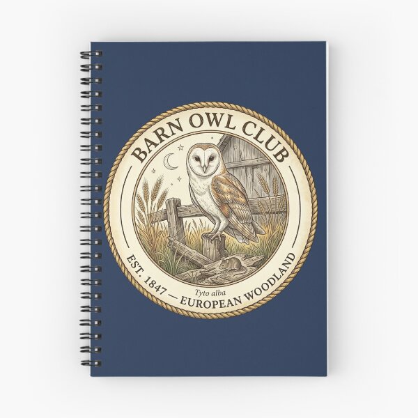 Item preview, Barn Owl Club Vintage Badge European Wildlife Art designed and sold by CalmCapy Co.
