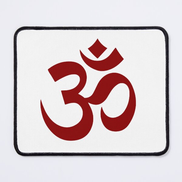 Item preview, Minimalist Dark Red Om Meditation Symbol designed and sold by pattern-archive.
