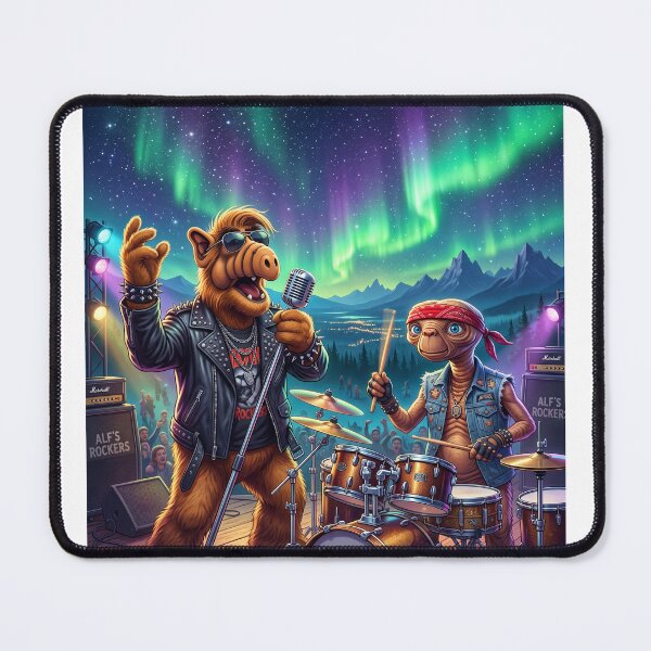 Item preview, ALF and ET Rocking Under Aurora Borealis designed and sold by chiflesazo.