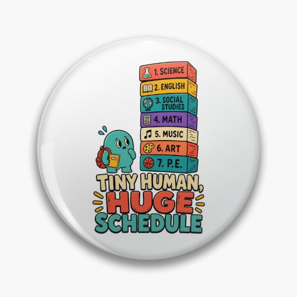 Item preview, Back to School Tiny Human Huge Schedule | Funny School Planner Art designed and sold by Uglyandcute.
