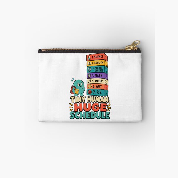 Item preview, Back to School Tiny Human Huge Schedule | Funny School Planner Art designed and sold by Uglyandcute.