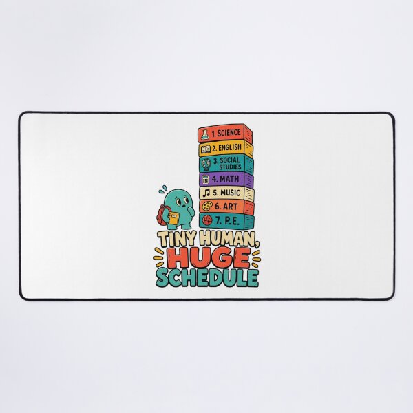 Item preview, Back to School Tiny Human Huge Schedule | Funny School Planner Art designed and sold by Uglyandcute.