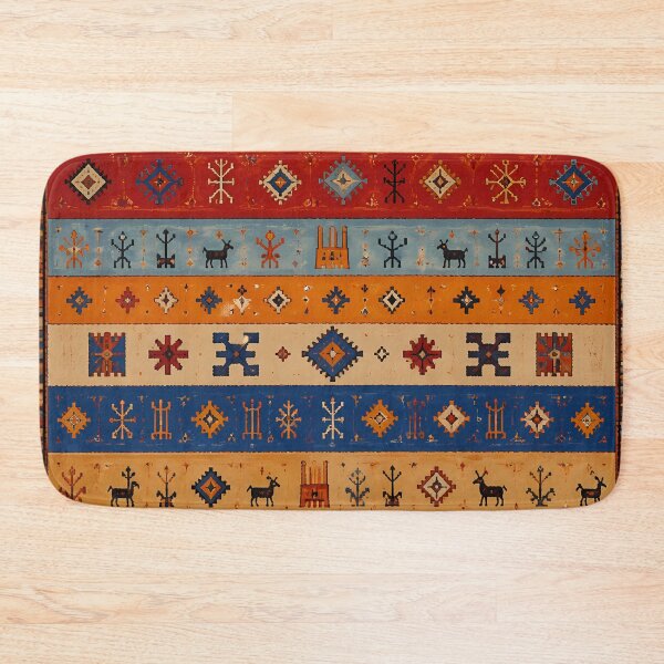Item preview, Moroccan Tribal Geometric Rug Vintage Boho Folk Pattern designed and sold by GrinGalore.