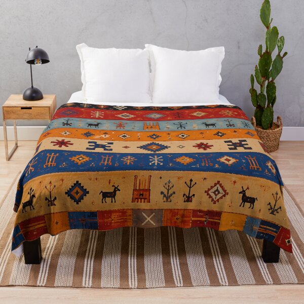 Item preview, Moroccan Tribal Geometric Rug Vintage Boho Folk Pattern designed and sold by GrinGalore.