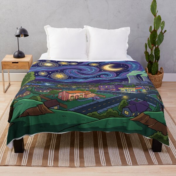 Item preview, Springfield Starry Night Hometown Landscape designed and sold by Bad-Decisions-Designs.