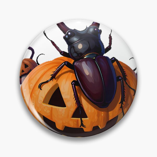 Item preview, Stag Beetle on Carved Pumpkin designed and sold by IllumeInk.