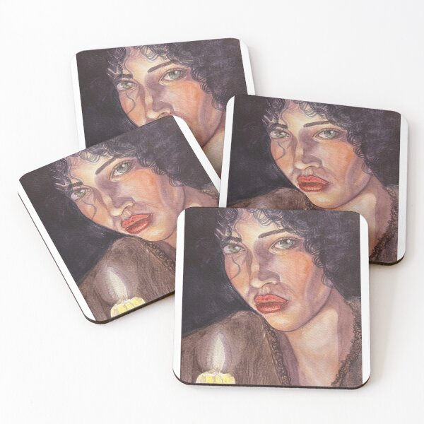Item preview, The Vigil | Candlelight Woman Portrait Watercolour designed and sold by ArithraStudio.