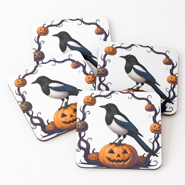 Item preview, Magpie on Carved Pumpkin designed and sold by IllumeInk.