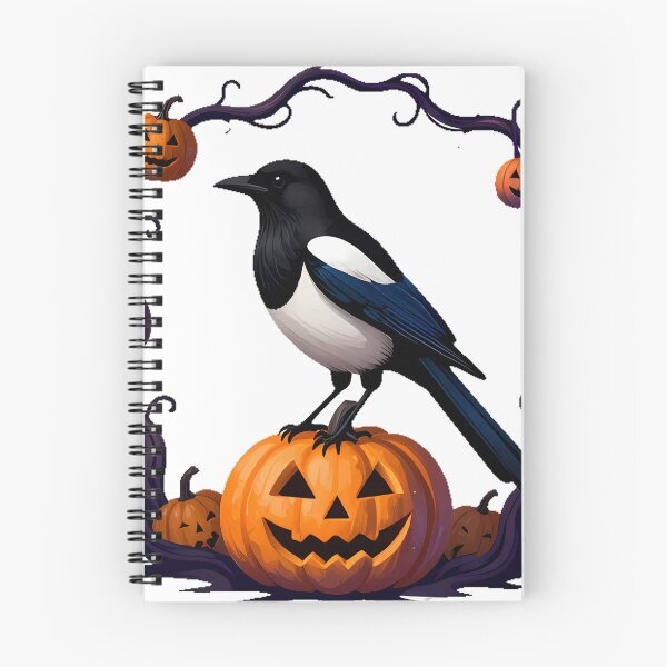 Item preview, Magpie on Carved Pumpkin designed and sold by IllumeInk.