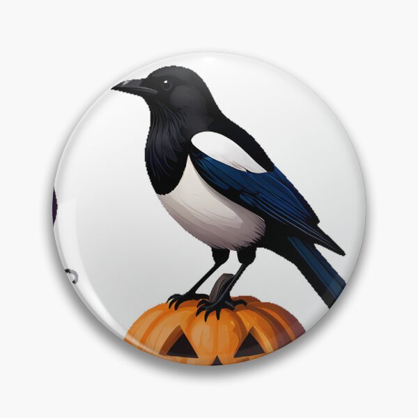 Item preview, Magpie on Carved Pumpkin designed and sold by IllumeInk.