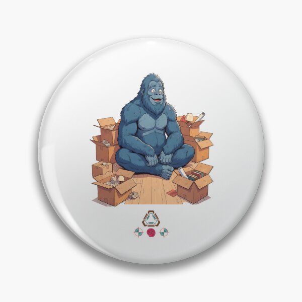 Item preview, Bigfoot Settling In - Funny Sasquatch Sitting Among Moving Boxes T-Shirt designed and sold by Whimsy Trail Co.