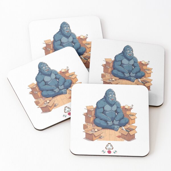 Item preview, Bigfoot Settling In - Funny Sasquatch Sitting Among Moving Boxes T-Shirt designed and sold by Whimsy Trail Co.