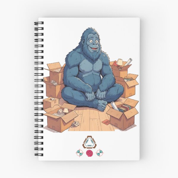 Item preview, Bigfoot Settling In - Funny Sasquatch Sitting Among Moving Boxes T-Shirt designed and sold by Whimsy Trail Co.