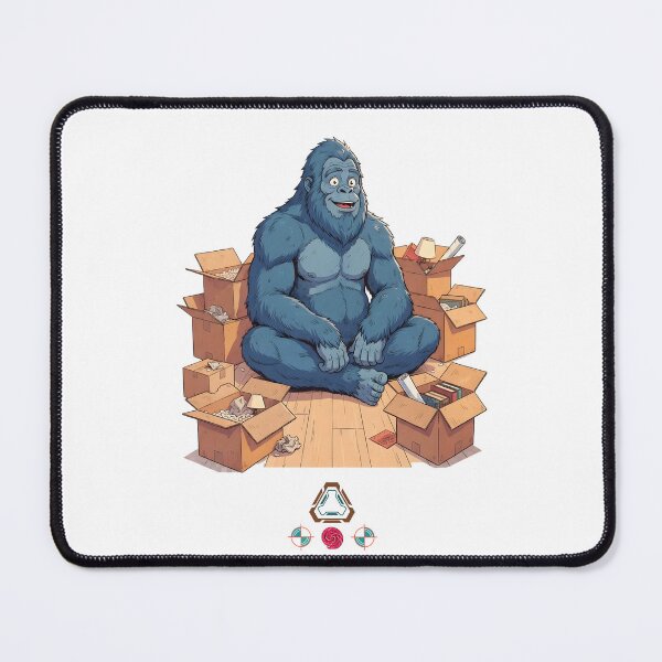 Item preview, Bigfoot Settling In - Funny Sasquatch Sitting Among Moving Boxes T-Shirt designed and sold by Whimsy Trail Co.