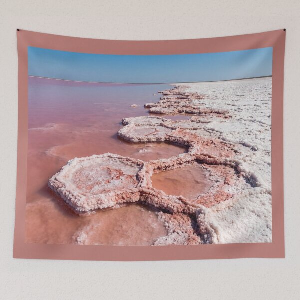 Item preview, Surreal Pink Salt Lake & White Desert Photography designed and sold by conohitoAI-ArtGallery.