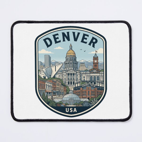 Item preview, Denver Colorado Rocky Mountains Skyline Travel Badge designed and sold by k3rstman1.