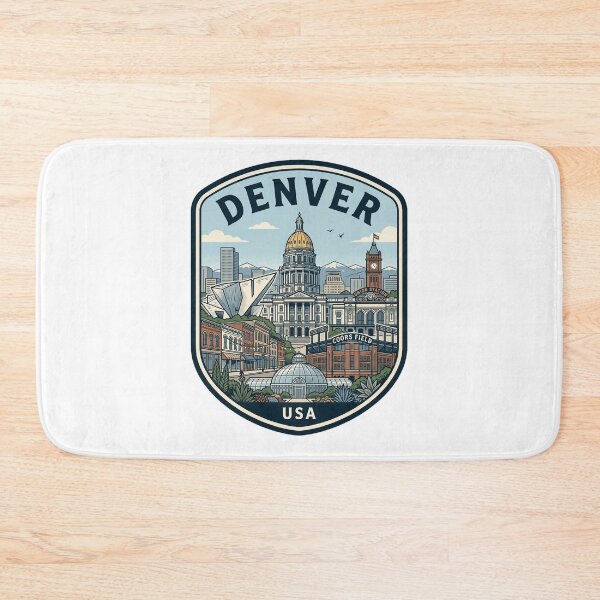 Item preview, Denver Colorado Rocky Mountains Skyline Travel Badge designed and sold by k3rstman1.