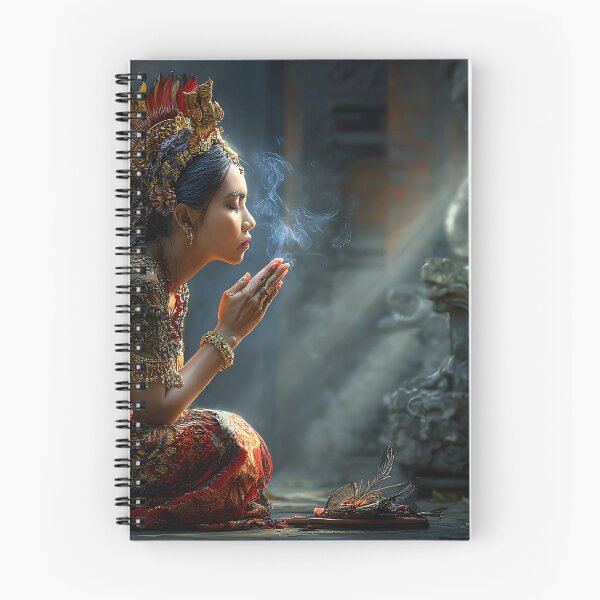 Item preview, Balinese Woman in Prayer Amidst Cultural Heritage designed and sold by Artessie.