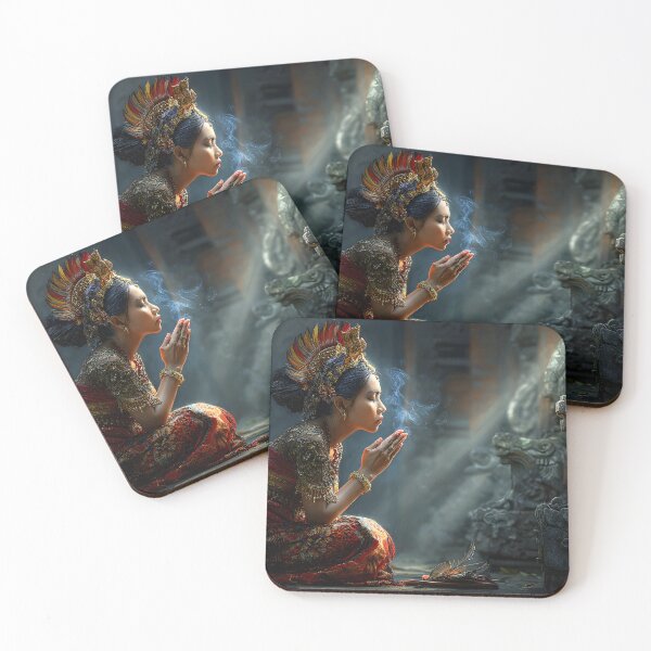 Item preview, Balinese Woman in Prayer Amidst Cultural Heritage designed and sold by Artessie.