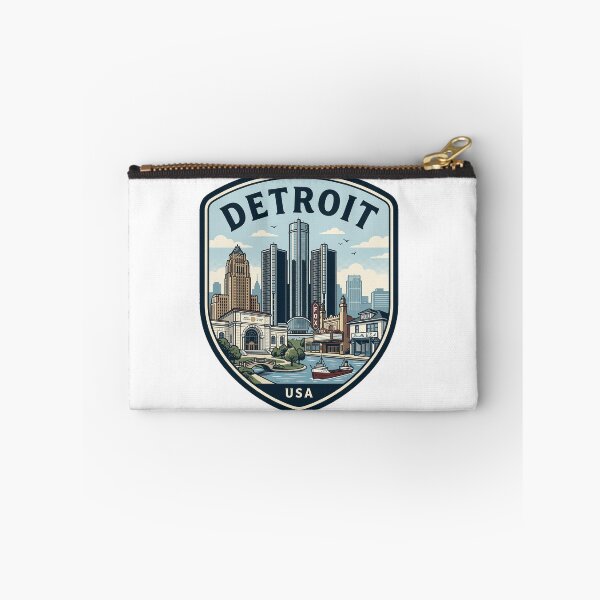 Item preview, Vintage Detroit Michigan Skyline Retro Travel Badge designed and sold by k3rstman1.
