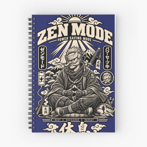 Item preview, ZEN MODE Power Saving Mode - Tengu Samurai Meditation Rest Recharge Repeat designed and sold by BRTHRCNK01.
