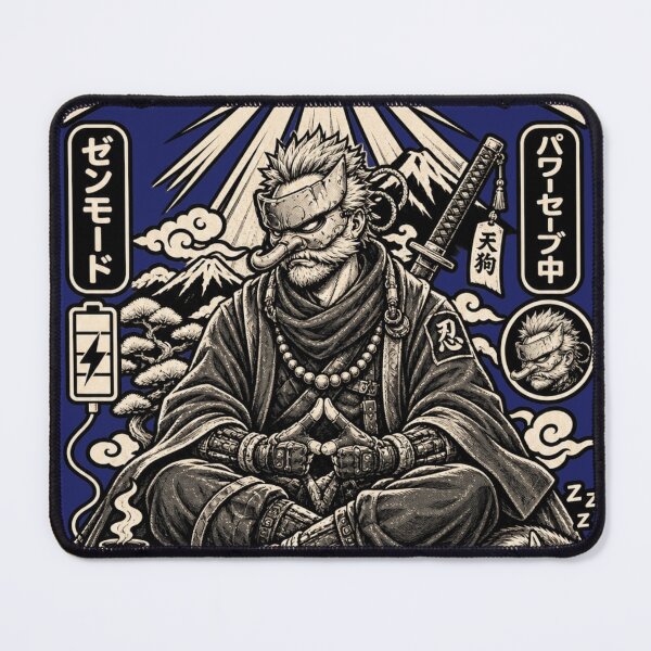 Item preview, ZEN MODE Power Saving Mode - Tengu Samurai Meditation Rest Recharge Repeat designed and sold by BRTHRCNK01.