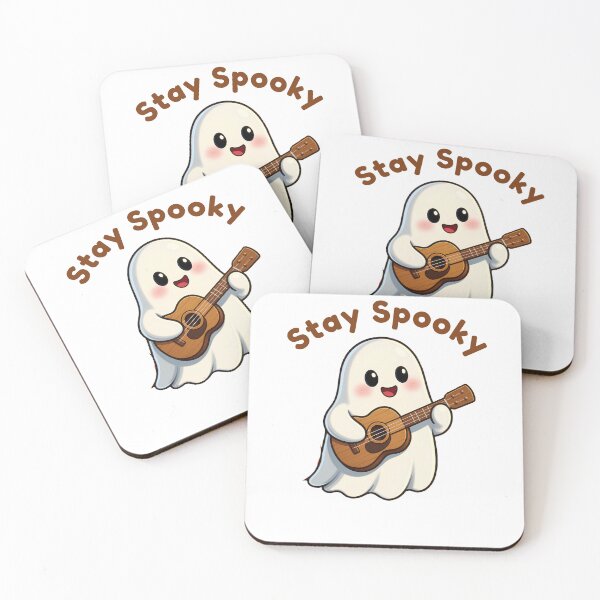 Item preview, Cute Ghost Playing Ukulele – Stay Spooky Halloween Design designed and sold by Inka Moon Design.