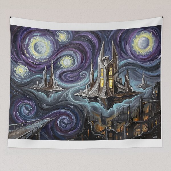 Item preview, Thanagar Starry Night DC Comics Landscape designed and sold by Bad-Decisions-Designs.