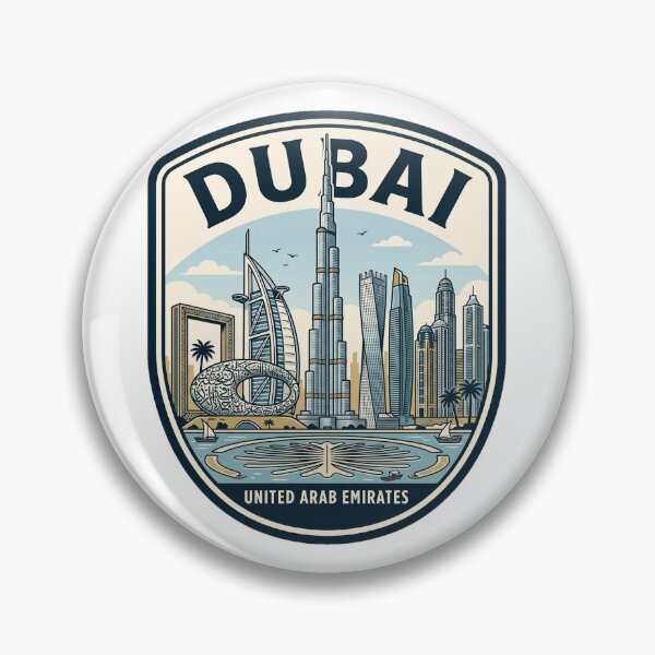 Item preview, Dubai Skyline United Arab Emirates Travel Badge designed and sold by k3rstman1.