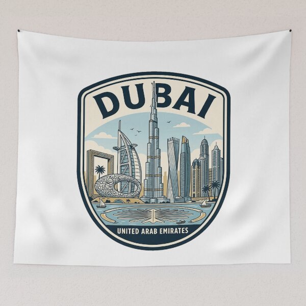Item preview, Dubai Skyline United Arab Emirates Travel Badge designed and sold by k3rstman1.