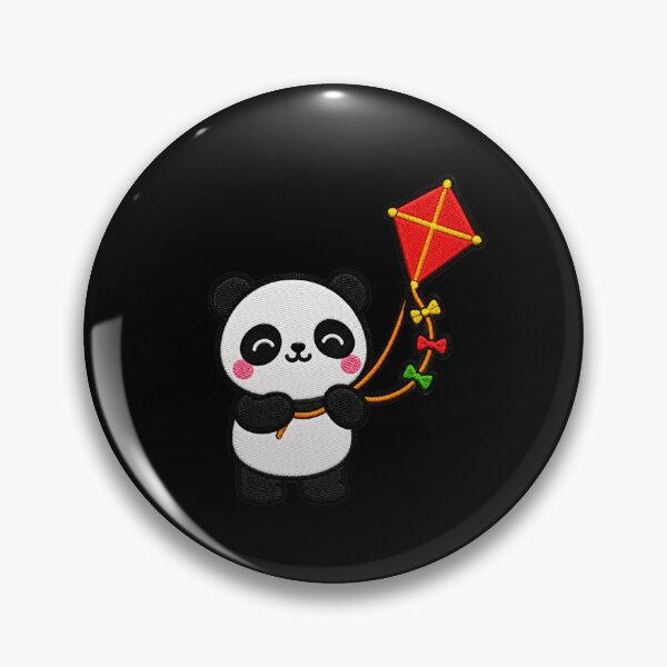 Item preview, Cute Panda Flying Kite Kawaii Embroidery Patch designed and sold by ColorSplash123.
