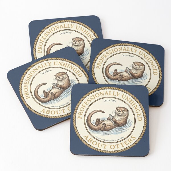 Item preview, Professionally Unhinged About Otters Humor Badge designed and sold by CalmCapy Co.