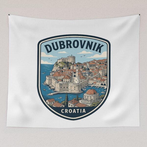 Item preview, Dubrovnik Croatia Retro Travel Badge designed and sold by k3rstman1.