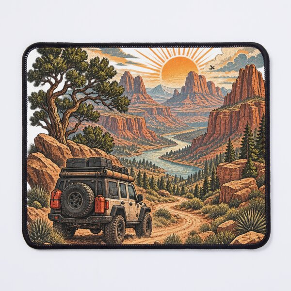 Item preview, Adventure Awaits Off-Road SUV Desert Canyon Vintage Design designed and sold by @SHINTOSARTSTORE.