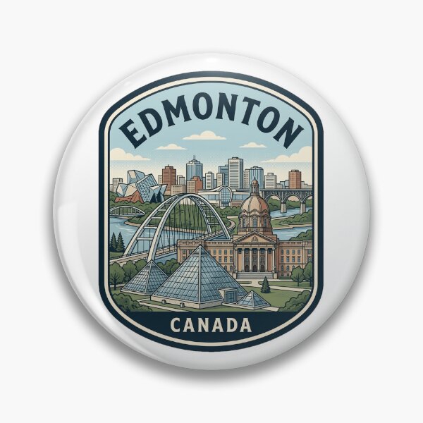 Item preview, Edmonton Canada Retro Skyline Travel Badge designed and sold by k3rstman1.
