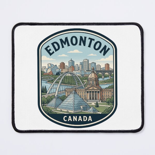 Item preview, Edmonton Canada Retro Skyline Travel Badge designed and sold by k3rstman1.