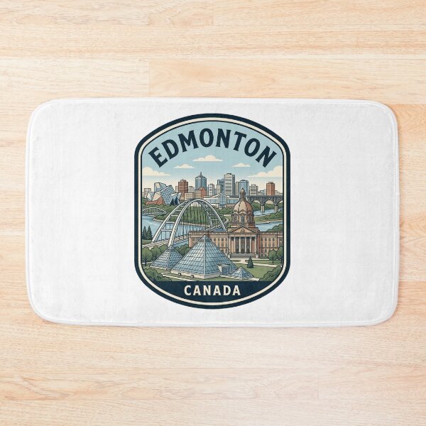 Item preview, Edmonton Canada Retro Skyline Travel Badge designed and sold by k3rstman1.