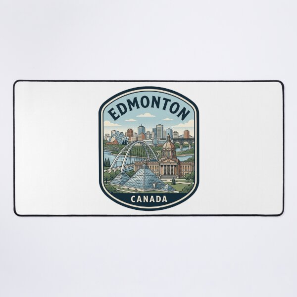Item preview, Edmonton Canada Retro Skyline Travel Badge designed and sold by k3rstman1.