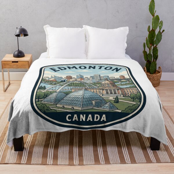 Item preview, Edmonton Canada Retro Skyline Travel Badge designed and sold by k3rstman1.
