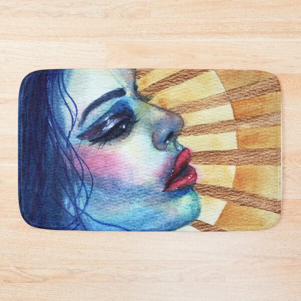 Item preview, Into the Light | Blue Woman Portrait Watercolour designed and sold by ArithraStudio.