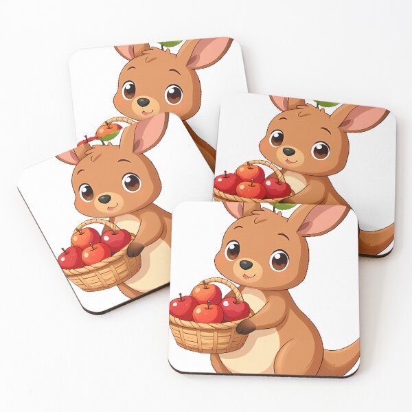 Item preview, Kangaroo with Apple Basket designed and sold by pumsquare.