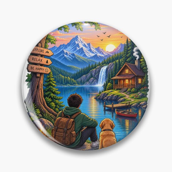 Item preview, Mountain Lake Adventure – Vintage Nature Camping T-Shirt Design designed and sold by LarkLeaf.