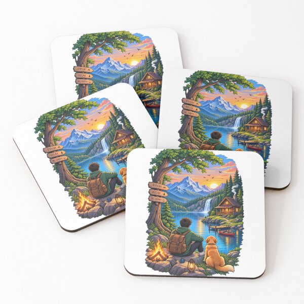 Item preview, Mountain Lake Adventure – Vintage Nature Camping T-Shirt Design designed and sold by LarkLeaf.