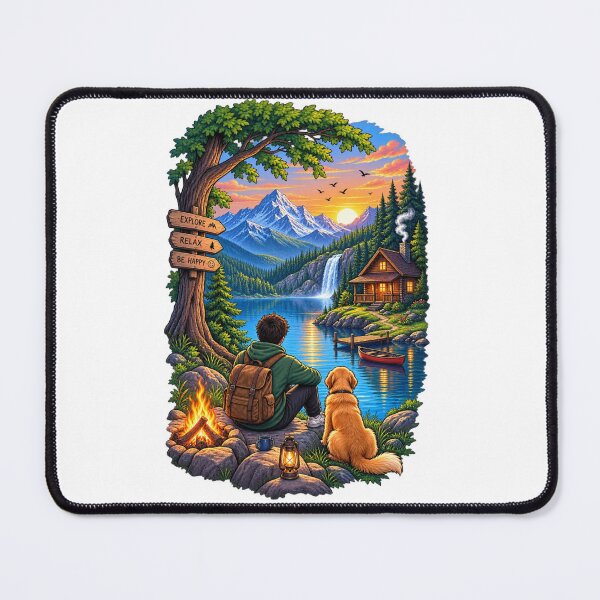 Item preview, Mountain Lake Adventure – Vintage Nature Camping T-Shirt Design designed and sold by LarkLeaf.