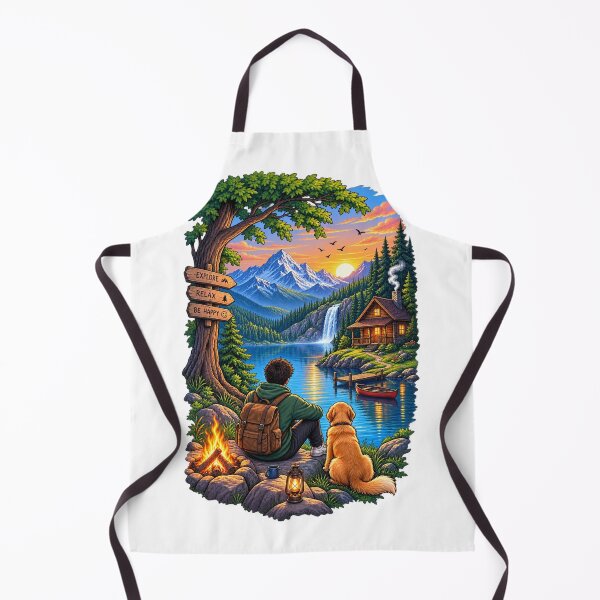 Item preview, Mountain Lake Adventure – Vintage Nature Camping T-Shirt Design designed and sold by LarkLeaf.
