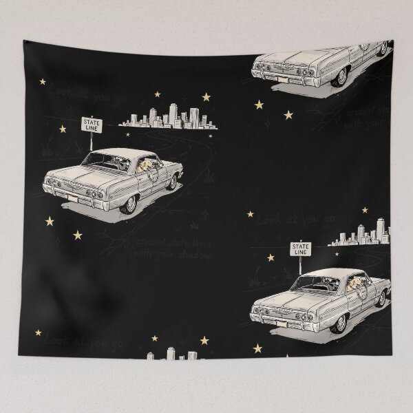Item preview, Vintage Road Trip Crossing State Lines Illustration designed and sold by ThomasWil51506.