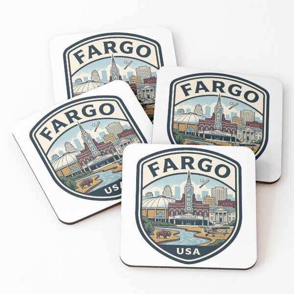 Item preview, Fargo North Dakota Retro Skyline Travel Badge designed and sold by k3rstman1.