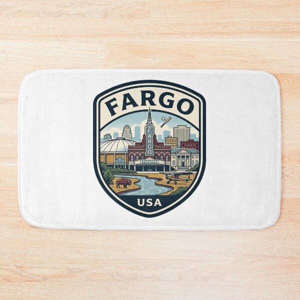 Item preview, Fargo North Dakota Retro Skyline Travel Badge designed and sold by k3rstman1.