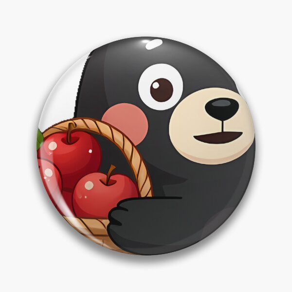 Item preview, Black Bear Cub with Apple Basket designed and sold by pumsquare.