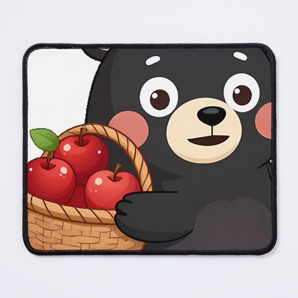 Item preview, Black Bear Cub with Apple Basket designed and sold by pumsquare.